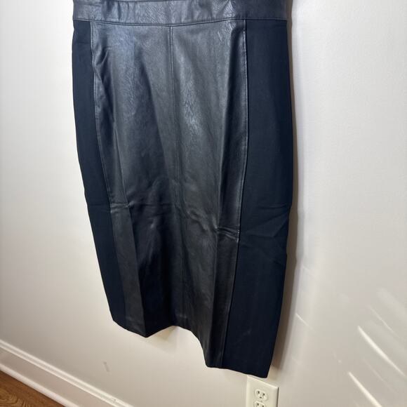 NEW NWT Spanx Large Faux Leather Fitted Sheath Dress Sleeveless Black Party Work - Picture 4 of 10